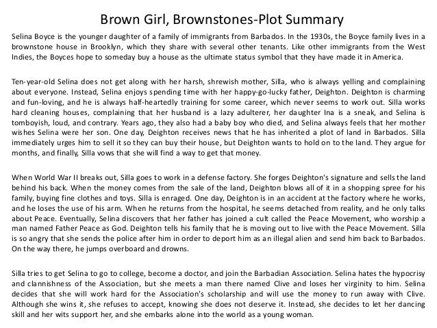 brown girl brownstones essays